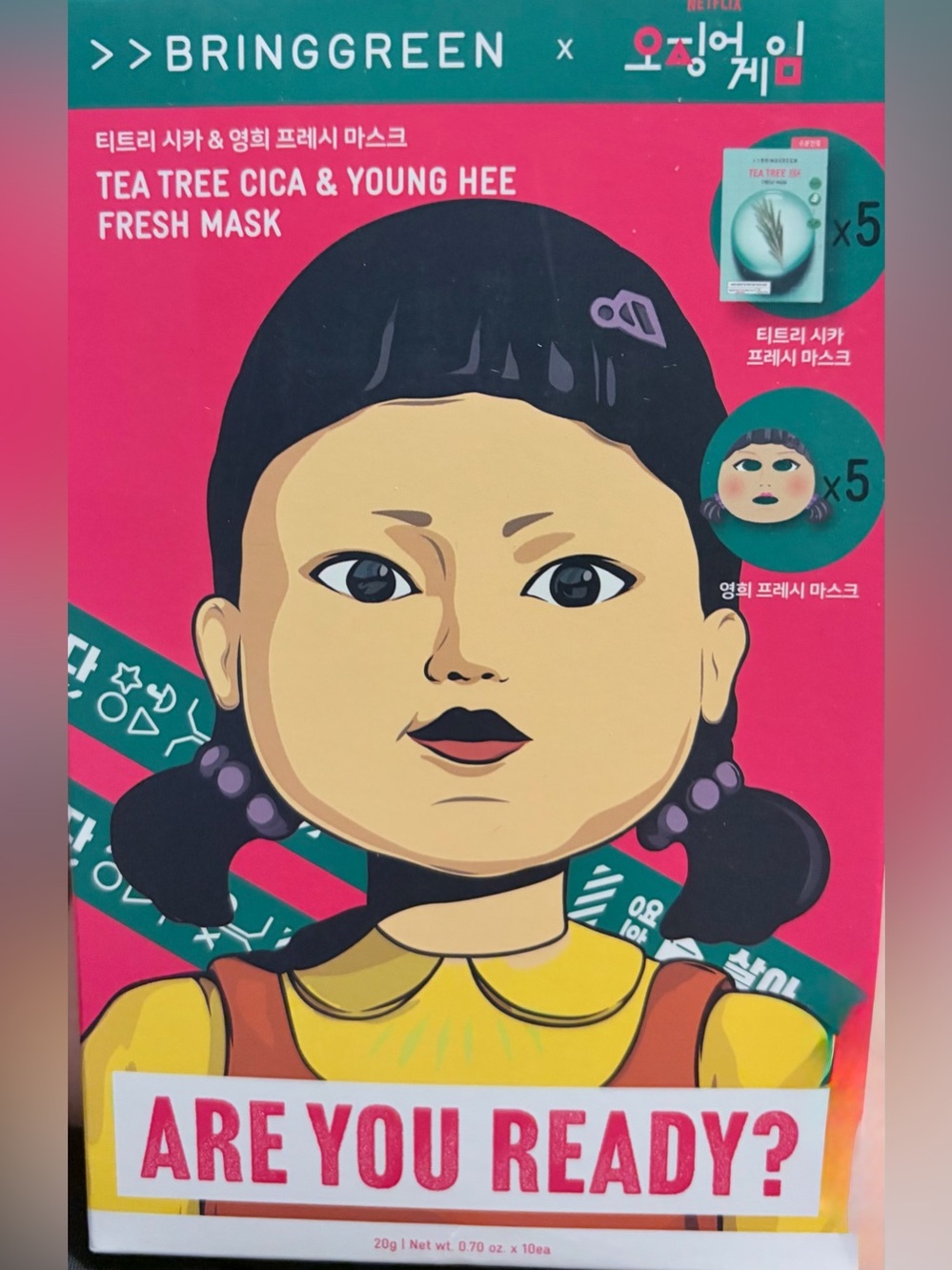 NIB Bring Green Tea Tree Cica & Young Hee Fresh Mask (5 Each) -10